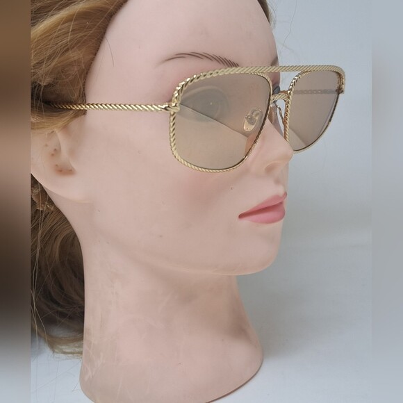 Lanvin Paris Unisex Gold Metal Mono Rope Gold Mirror Pilot LNV128S 58-18-140